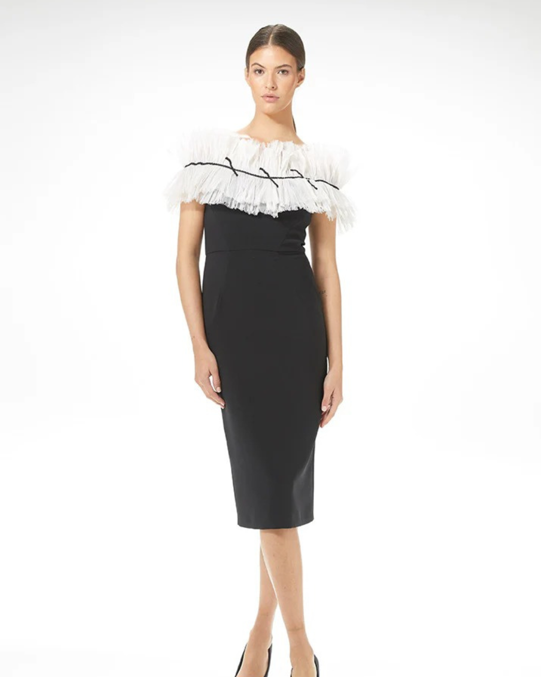 ‼️ 1 left ‼️ Size 12 - Carla Ruiz - 50014 - RUFFLE NECK DRESS