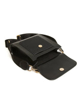Load image into Gallery viewer, Alice Wheeler AW5968 Black Seville Cross Body Bag – women’s sleek black crossbody handbag with gold hardware, flap closure and adjustable strap, versatile everyday fashion accessory.