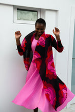 Load image into Gallery viewer, ALQUEMA - Dress / Coat - Pink Roses / Black dress