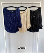 Load image into Gallery viewer, Malissa J - WF2270 BARDOT SEQUIN TOP