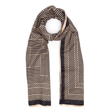Load image into Gallery viewer, EBSC6001 - Scarf Black/Sand Geometric