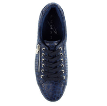 Load image into Gallery viewer, Lunar Charm navy trainer with white sole and zip detail – The Queen B Boutique