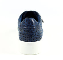 Load image into Gallery viewer, Lunar Charm navy trainer with white sole and zip detail – The Queen B Boutique