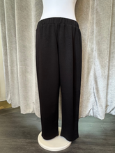 Load image into Gallery viewer, Malissa J WF2484 black straight leg trousers - elasticated waist neutral women’s trousers for smart casual and everyday wear.