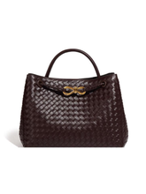 Load image into Gallery viewer, PCHA B1783 Woven Bag featuring elegant woven texture, gold tone knot detail and structured boutique design perfect for day to night styling.
