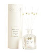 Load image into Gallery viewer, QB25 DIF2 Fabulous Friend Pomegranate Noir Diffuser with gold diamanté bow and elegant glass design