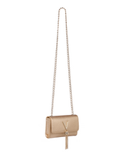 Load image into Gallery viewer, Gold clutch bag with a gold chain strap