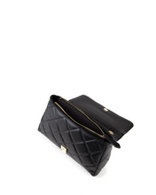 Load image into Gallery viewer, Black quilted handbag with gold chain strap