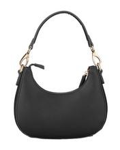 Load image into Gallery viewer, Black half moon bag with a detachable strap