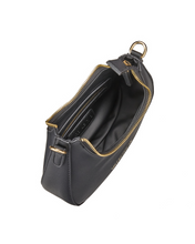 Load image into Gallery viewer, Black half moon bag with a detachable strap