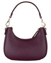 Load image into Gallery viewer, Plum half moon bag with a detachable strap