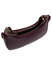 Load image into Gallery viewer, Plum half moon bag with a detachable strap