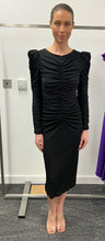 Load image into Gallery viewer, Carla Ruiz - 50098 - BLACK RUCHED DRESS
