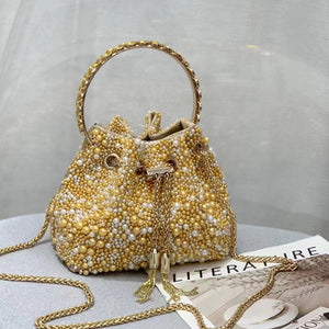 PCHA  G1142 - Gold / Pearl Pouch Bag