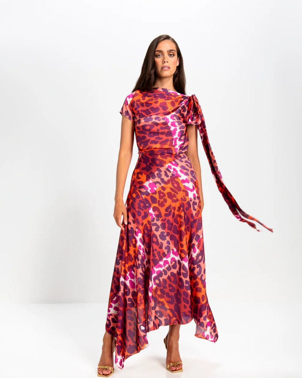 Kevan Jon - Didi Drape Dress - Leo Satin