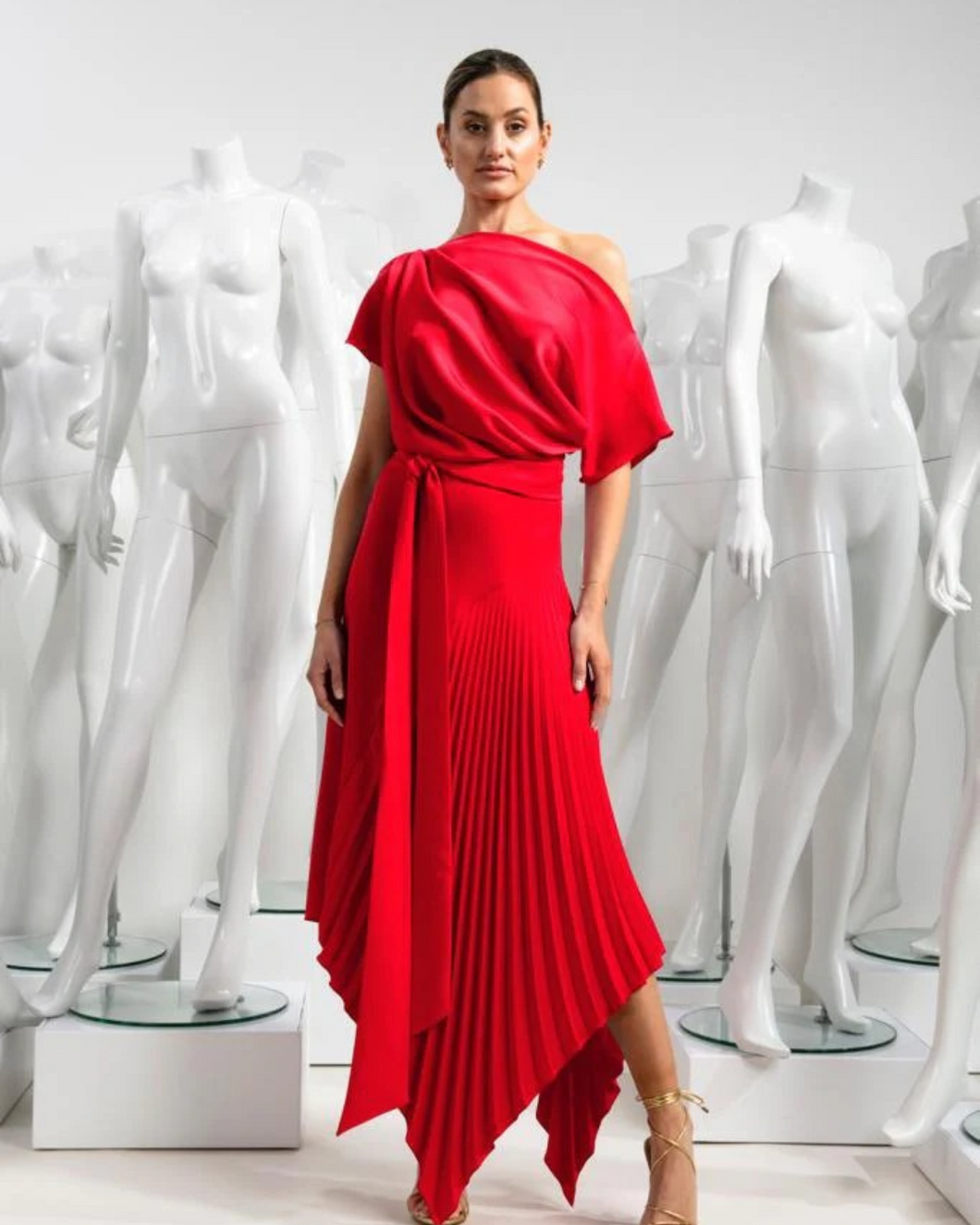 Kevan Jon - Mila Pleat Knee - Red