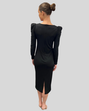 Load image into Gallery viewer, ‼️ 1 left ‼️ size 10 Carla Ruiz - 50098 - BLACK RUCHED DRESS
