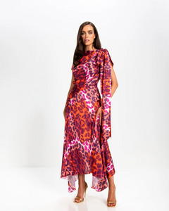Kevan Jon - Didi Drape Dress - Leo Satin
