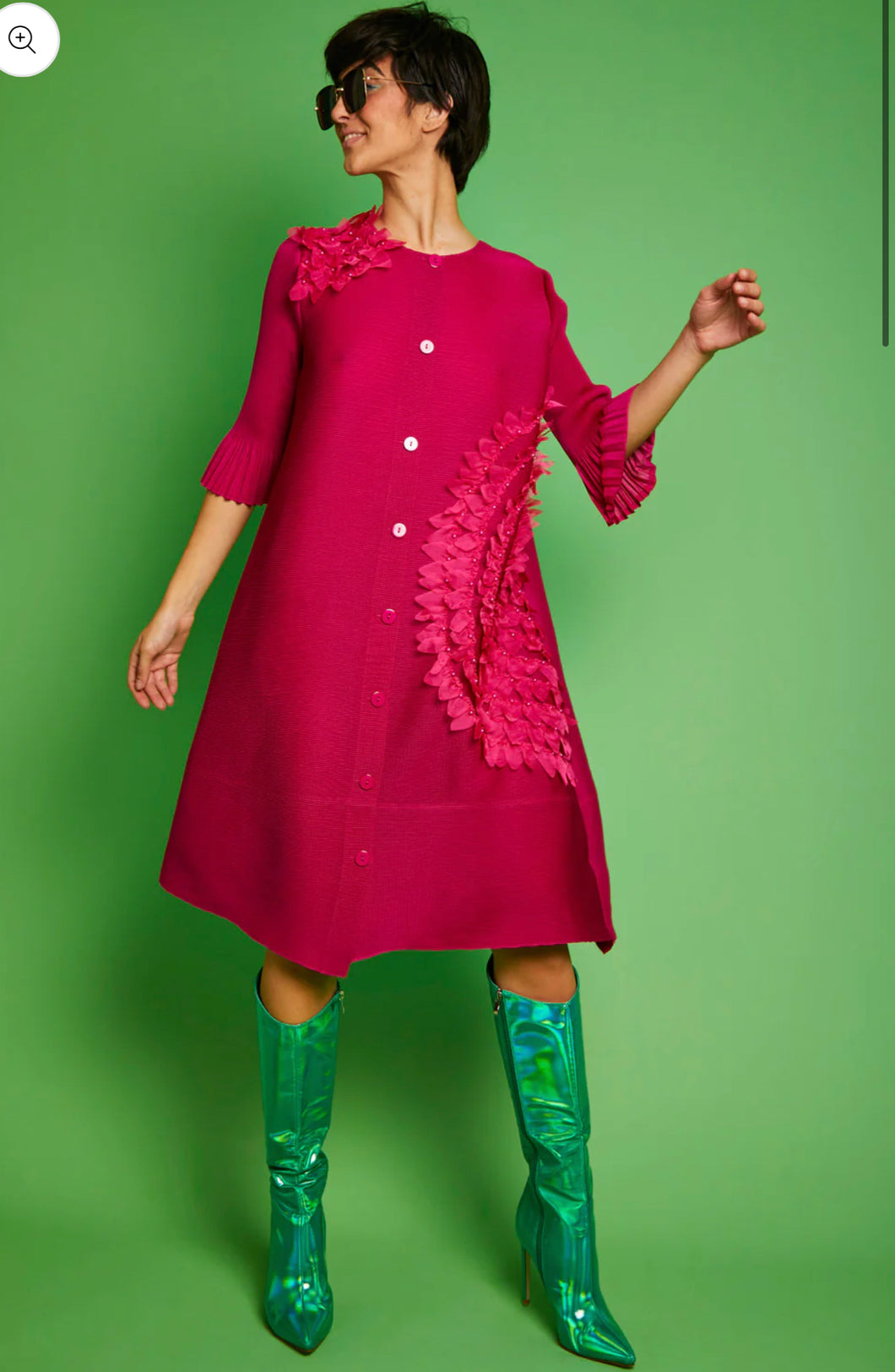 Jayley - PLEATED BEADED DRESS / COAT