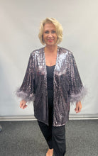 Load image into Gallery viewer, Malissa J - WF1925A - SEQUIN / FEATHER KIMONO
