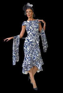 Sizes 8 & 10 Veromia Occasions - VO0237 - NAVY / IVORY