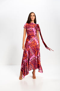 Kevan Jon - Didi Drape Dress - Leo Satin