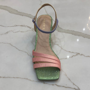 Menbur - glitter sandal - block heel