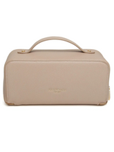 Load image into Gallery viewer, Alice Wheeler AW0256 Stone Train Case S – compact stone train case with gold zip, lined interior and internal pockets, luxury travel makeup organiser.
