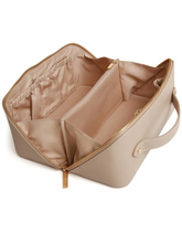 Load image into Gallery viewer, Alice Wheeler AW0256 Stone Train Case S – compact stone train case with gold zip, lined interior and internal pockets, luxury travel makeup organiser.

