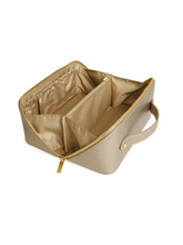 Load image into Gallery viewer, Alice Wheeler AW0285 Bronze Train Case M – stylish medium cosmetic bag with gold zip, lined interior and organiser pockets, women’s luxury travel case.
