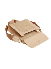 Load image into Gallery viewer, Alice Wheeler AW5969 Sand Seville Cross Body Bag – women’s sleek sand crossbody handbag with gold hardware, flap closure and adjustable strap, versatile everyday fashion accessory.
