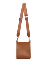 Load image into Gallery viewer, Alice Wheeler AW5970 Tan Seville Cross Body Bag – women’s sleek tan crossbody handbag with gold hardware, flap closure and adjustable strap, versatile everyday fashion accessory.
