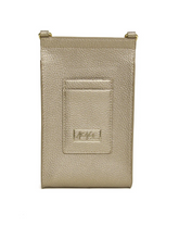 Load image into Gallery viewer, Alice Wheeler AW6026 Bronze Mini Bloomsbury Cross Body Bag – vegan leather compact crossbody with bronze suede panel, card holder and magnetic clasp, women’s stylish everyday bag.
