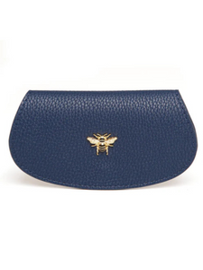 Alice Wheeler Glasses Case – vegan leather eyeglass case with padded interior, secure push-button closure and stylish textured finish, protective case for women’s eyewear.