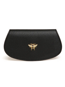Alice Wheeler Glasses Case – vegan leather eyeglass case with padded interior, secure push-button closure and stylish textured finish, protective case for women’s eyewear.