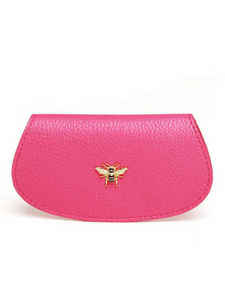 Alice Wheeler Glasses Case – vegan leather eyeglass case with padded interior, secure push-button closure and stylish textured finish, protective case for women’s eyewear.
