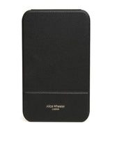 Load image into Gallery viewer, ALICE WHEELER AW0304 black folding travel mirror with frameless design, protective case and stand, 15 × 20 cm size.
