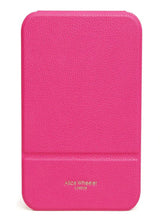 Load image into Gallery viewer, ALICE WHEELER AW0306 hot pink folding travel mirror with frameless design, protective folding case and stand, 15 × 20 cm size.
