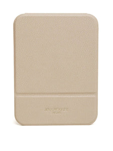 ALICE WHEELER AW0310 stone folding travel mirror with frameless design, protective folding case and stand, 15 × 20 cm size.