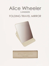 Load image into Gallery viewer, ALICE WHEELER AW0310 stone folding travel mirror with frameless design, protective folding case and stand, 15 × 20 cm size.
