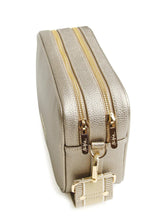 Load image into Gallery viewer, Alice Wheeler AW6028 Bronze Soho Cross Body Bag with dual straps, two zipped compartments, and internal pocket – stylish bronze crossbody handbag for everyday wear.
