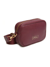 Load image into Gallery viewer, Alice Wheeler AW6159 Berry Mini Soho Cross Body Bag with branded strap, gold bee charm and compact design – purple crossbody handbag for women.
