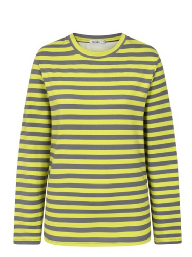 Striped long sleeve top by Alice Collins – casual cotton stretch crew neck tee perfect for layering, weekend outfits and everyday wear.