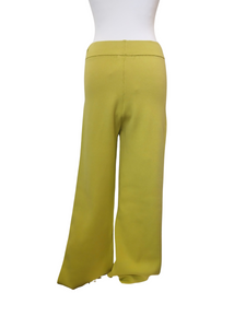 Alice Collins green knit-like trousers for women featuring a high-rise waistband and relaxed fit – ideal for stylish loungewear or casual everyday outfits