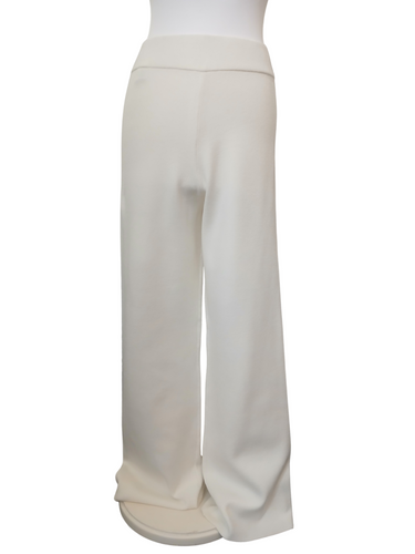 Alice Collins white knit-like trousers for women featuring a high-rise waistband and relaxed fit – ideal for stylish loungewear or casual everyday outfits
