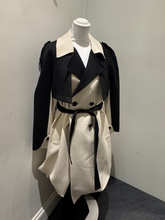 Load image into Gallery viewer, ARGGIDO 49051 Cream and Black Pane Trench Coat
