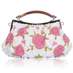 PCHA  A0006 Floral Clutch - White