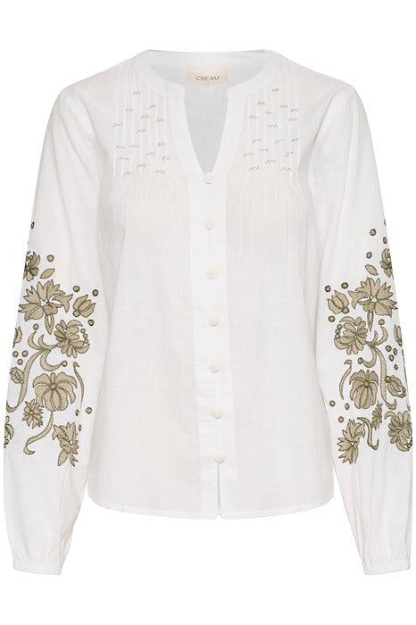 CREAM - BRODIE BLOUSE - WHITE