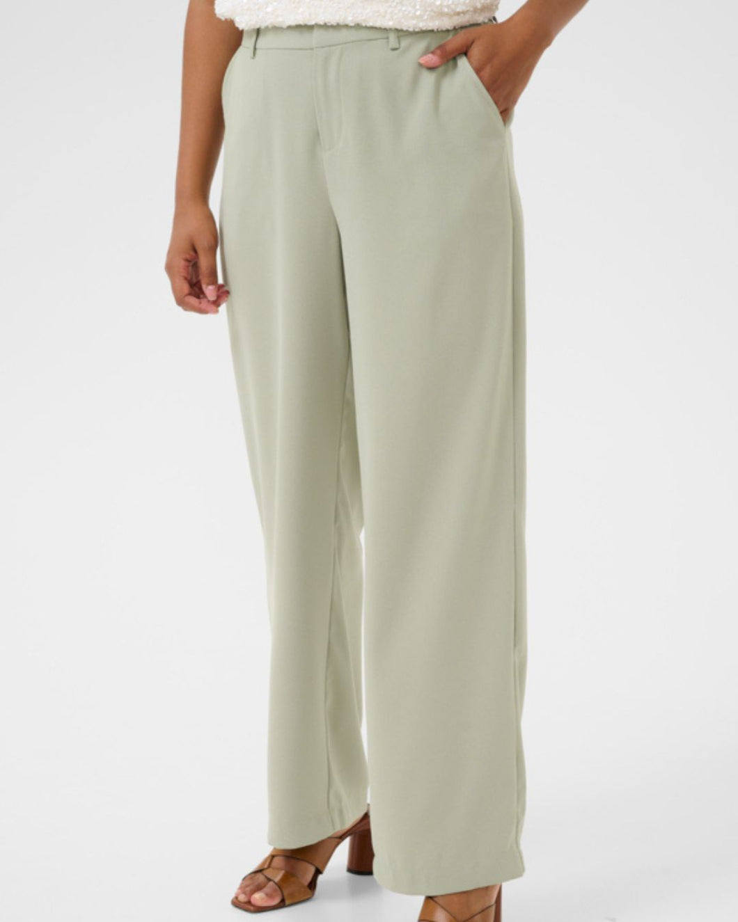 Sizes 10 & 14 CREAM - COCAMIA TROUSER - TEA