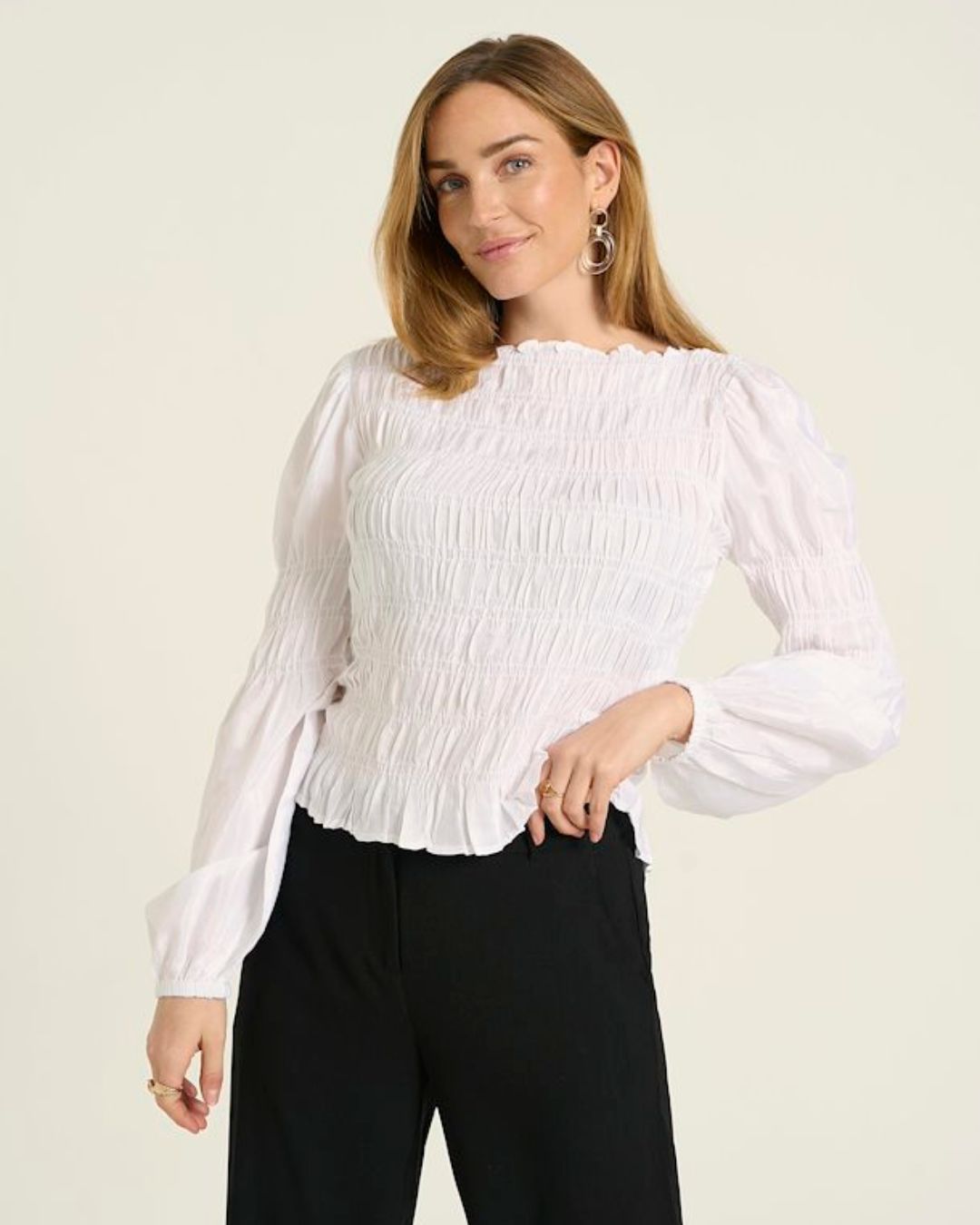 CREAM - HENVA BLOUSE - WHITE
